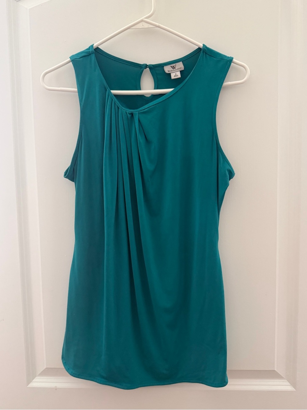 Worthington Teal Sleeveless Draped Neck Camisole Skirt Set